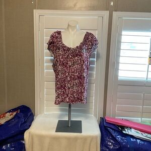 Elle Purple Floral Women's Blouse